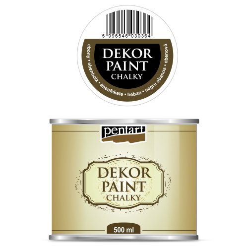 Křídová a dekorační barva PENTART 500 ml EBENOVÁ ČERNÁ