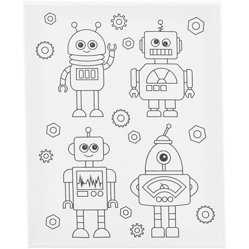 Malířské plátno s předtiskem 24x30 cm ROBOTI