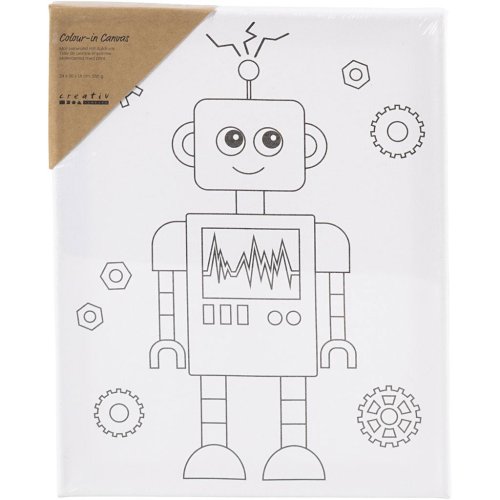 Malířské plátno s předtiskem 24x30 cm ROBOT - obrázek