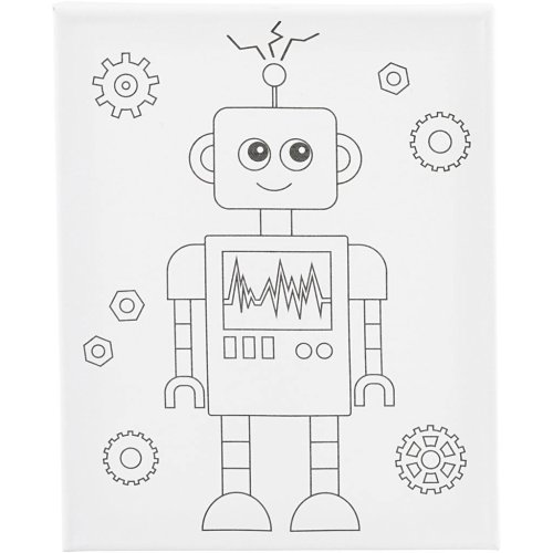 Malířské plátno s předtiskem 24x30 cm ROBOT