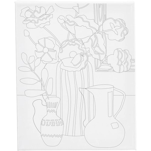 Malířské plátno s předtiskem 24x30 cm VÁZA S KYTICÍ