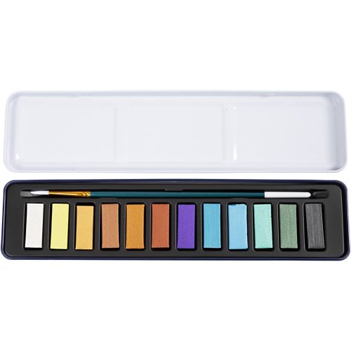 Sada akvarelových barev COLORTIME 12  barev METALICKÁ - obrázek