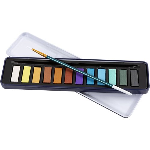 Sada akvarelových barev COLORTIME 12  barev METALICKÁ