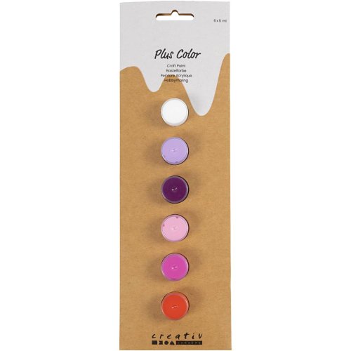Sada Akrylová barva  Plus Color 6x5 ml RŮŽOVOFIALOVÉ ODSTÍNY
