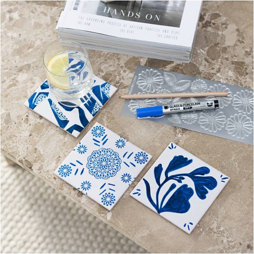 Sada MALOVANÉ PORCELÁNOVÉ PODTÁCKY - obrázek
