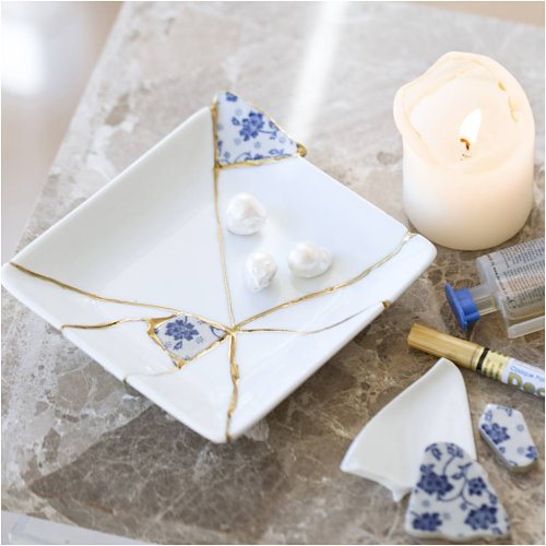 Sada Kintsugi - japonská technika opravy porcelánu a keramiky TALÍŘ - obrázek
