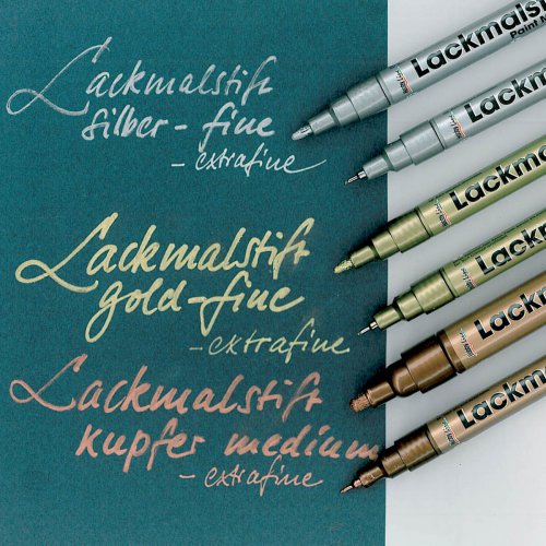 Lakový popisovač KREUL medium MODRÁ - 470_472_474_475_Lackmalstifte_Schriftmuster.jpg