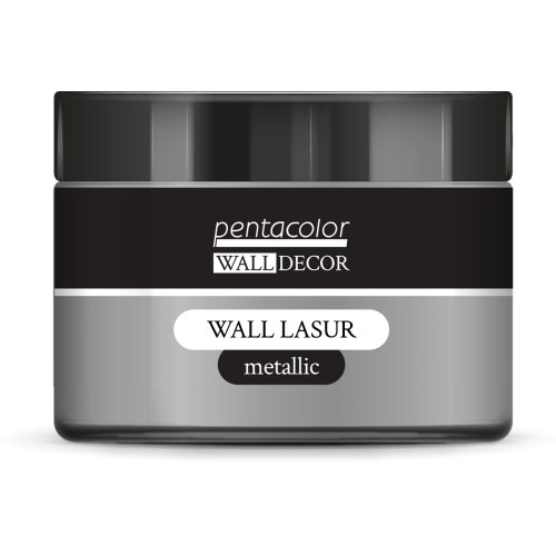 Lazurovací barva na zeď metallic WALL DECOR 150 ml STŘÍBRNÁ