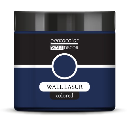 Lazurovací barva na zeď barevná WALL DECOR 500 ml OCELOVÁ MODRÁ