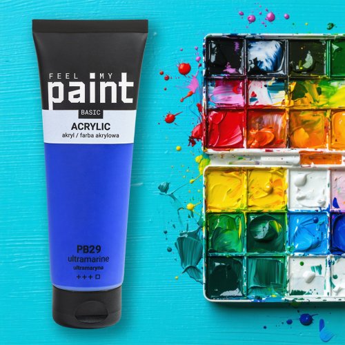 Akrylová barva FeelMyPaint 120 ml ULTRAMARÍNOVÁ - certifikace o bezpečnosti dětských hraček
