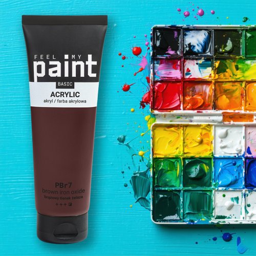 Akrylová barva FeelMyPaint 120 ml MARS HNĚDÁ - certifikace o bezpečnosti dětských hraček
