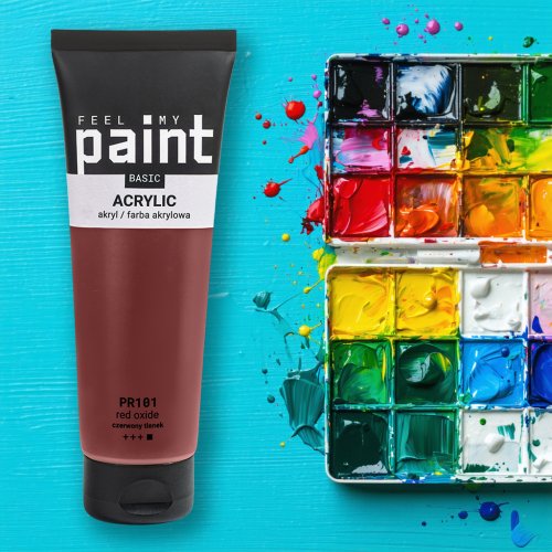 Akrylová barva FeelMyPaint 120 ml MARS ČERVENÁ - certifikace o bezpečnosti dětských hraček