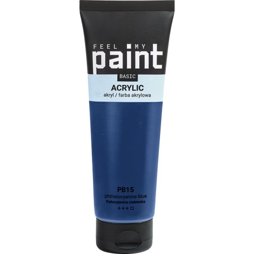 Akrylová barva FeelMyPaint 120 ml FTALOVÁ MODRÁ - certifikace o bezpečnosti dětských hraček