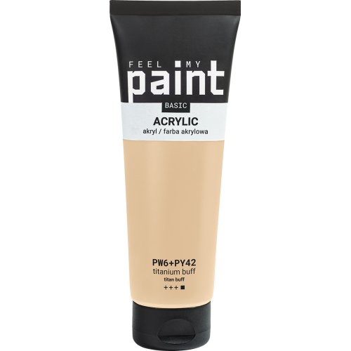 Akrylová barva FeelMyPaint 120 ml TITANOVÁ BÉŽOVÁ - certifikace o bezpečnosti dětských hraček
