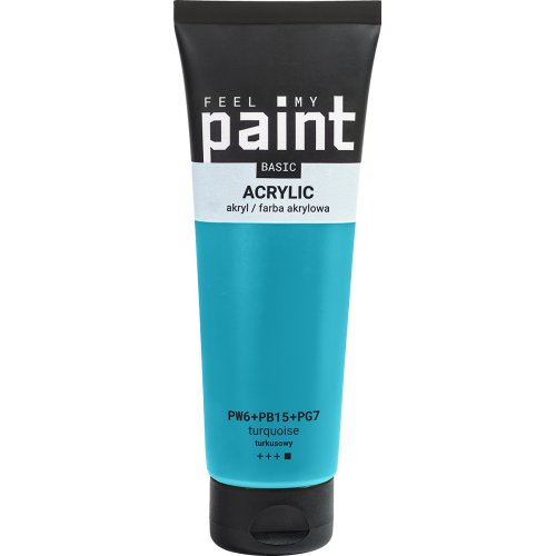 Akrylová barva FeelMyPaint 120 ml TYRKYSOVÁ - certifikace o bezpečnosti dětských hraček