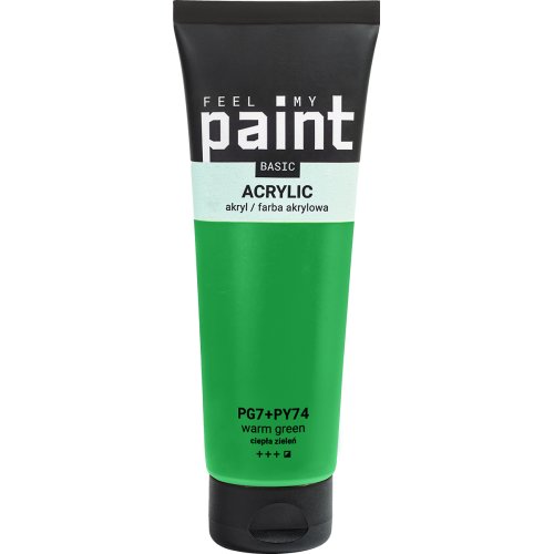 Akrylová barva FeelMyPaint 120 ml TEPLÁ ZELENÁ - certifikace o bezpečnosti dětských hraček