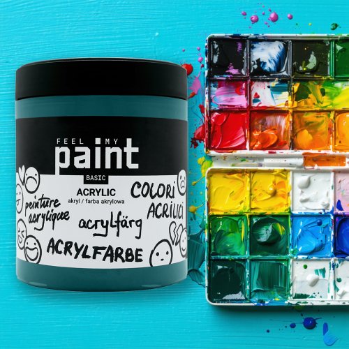 Akrylová barva FeelMyPaint 500 ml FTALOVÁ ZELENÁ - certifikace o bezpečnosti dětských hraček