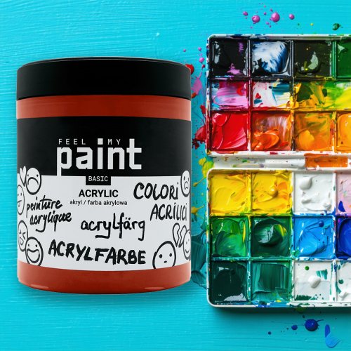 Akrylová barva FeelMyPaint 500 ml MARS ČERVENÁ - certifikace o bezpečnosti dětských hraček