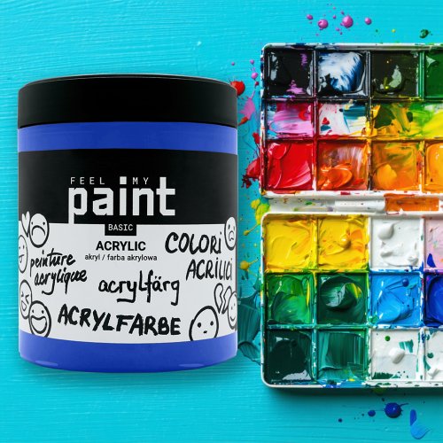 Akrylová barva FeelMyPaint 500 ml ULTRAMARÍNOVÁ - certifikace o bezpečnosti dětských hraček