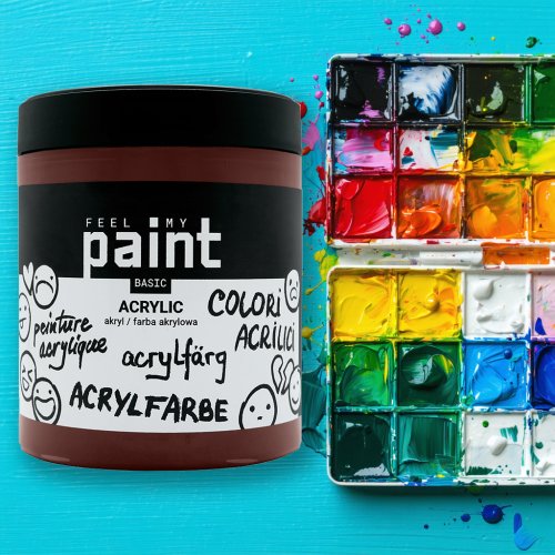 Akrylová barva FeelMyPaint 500 ml MARS HNĚDÁ - certifikace o bezpečnosti dětských hraček