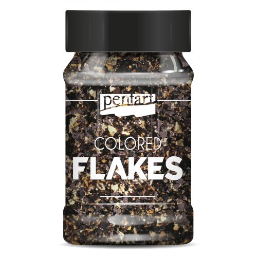 Barevné fóliové vločky PENTART 100 ml ČERNÁ - ZLATÁ