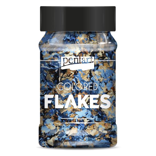 Barevné fóliové vločky PENTART 100 ml MODRÁ - ZLATÁ