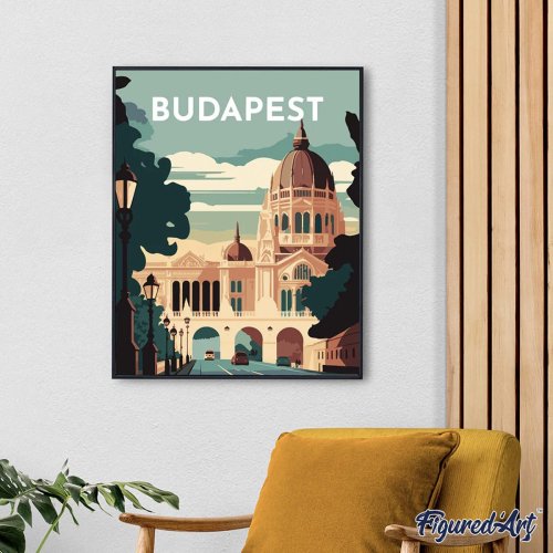 Malování podle čísel - VINTAGE BUDAPEŠŤ bez rámu 40 x 50 cm