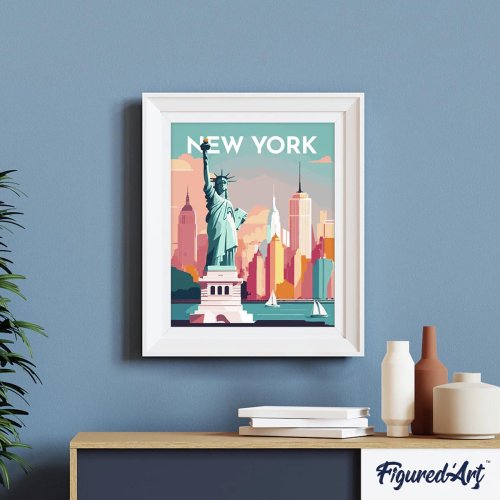 Malování podle čísel - VINTAGE NEW YORK na rámu 40 x 50 cm