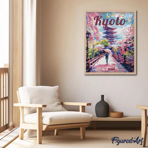 Malování podle čísel - VINTAGE KJÓTO na rámu 40 x 50 cm