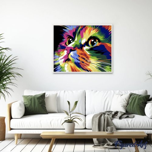 Malování podle čísel - ROZTOMILÁ POP ART KOČKA na rámu 40 x 50 cm