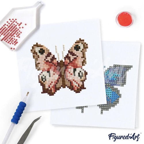 Mini diamantové malování SÉRIE 9 OBRÁZKŮ 15 x 15 cm -  MOTÝLI - BT001-04.jpg