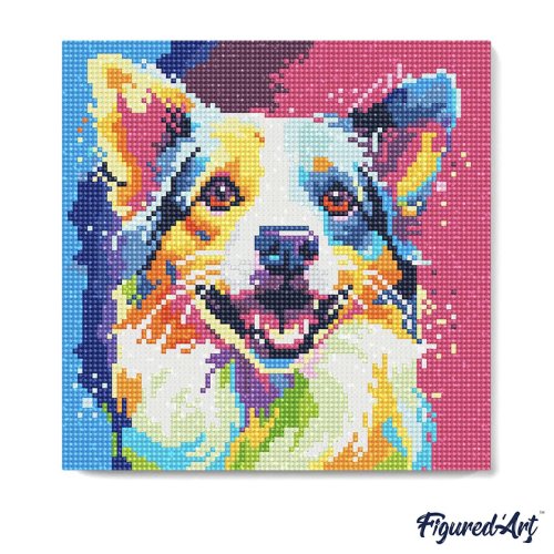 Mini diamantové malování - PES POP ART 25 x 25 cm bez rámu - DP-SFA092-13.jpg