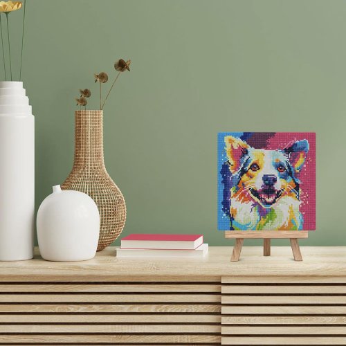 Mini diamantové malování - PES POP ART 25 x 25 cm bez rámu