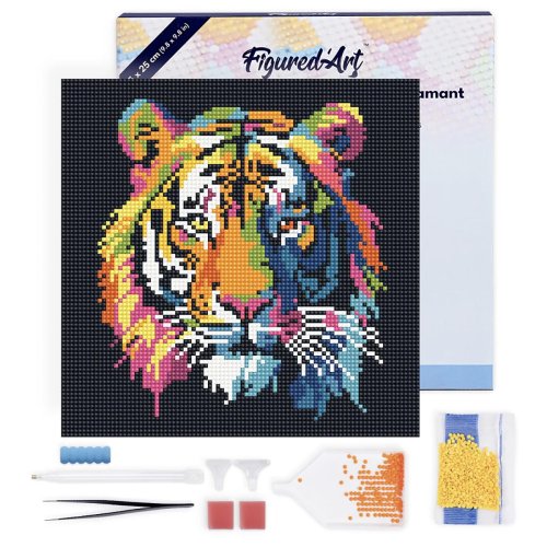 Mini diamantové malování - TYGR POP ART 25 x 25 cm na rámu - DP-SFA096-Y-11.jpg