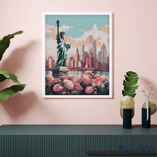 Diamantové malování - ROZKVETLÝ NEW YORK 40 x 50 cm bez rámu