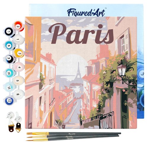 Mini malování podle čísel - Travel Poster PARIS 20 x 20 cm na rámu - SFA126-Y_1.jpg