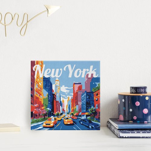 Mini malování podle čísel - Travel poster NEW YORK CITY 20 x 20 cm na rámu - SFA129-Y_2.jpg