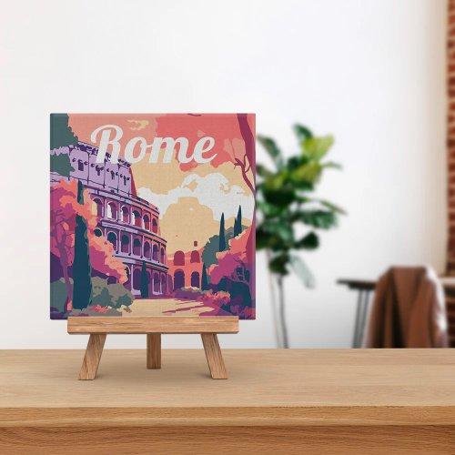 Mini malování podle čísel - Travel poster ROME 20 x 20 cm na rámu