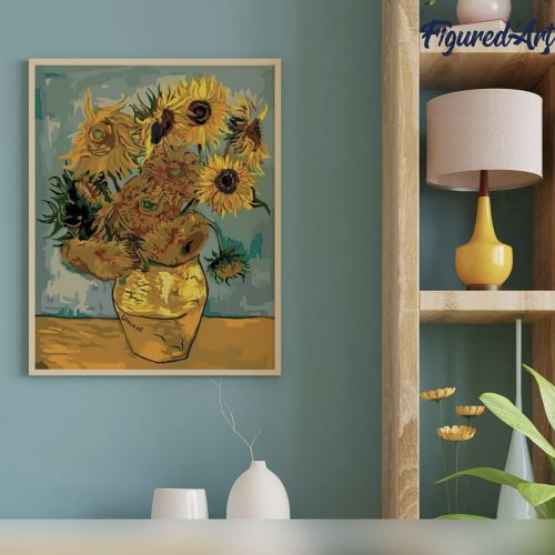 Malování podle čísel - VAN GOGH SLUNEČNICE na rámu 40 x 50 cm
