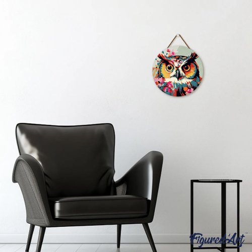 Malování podle čísel na dřevu - SOVA  průměr 30 cm