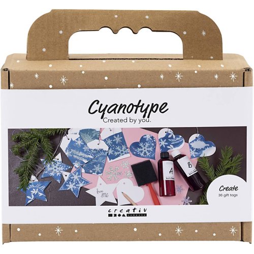 Sada kyanotypie - dárkové visačky