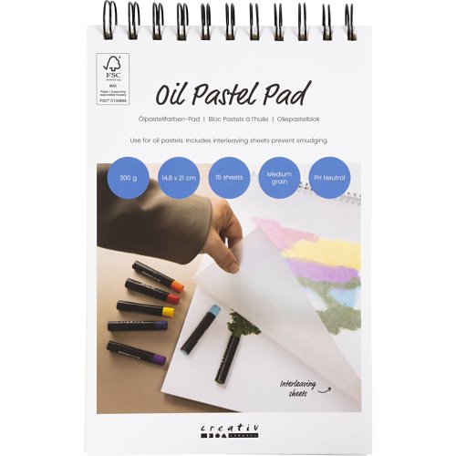 Blok pro olejový pastel  - 15 listů, A5, 300g, bílý