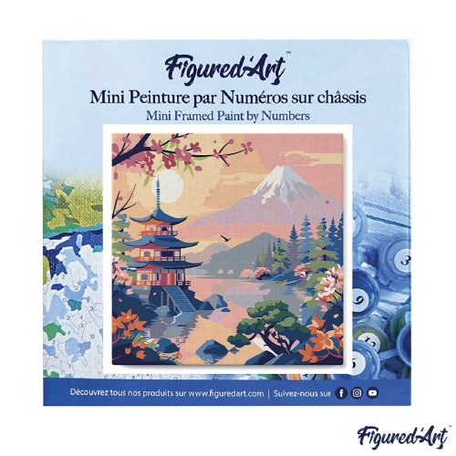 Mini malování podle čísel - PAGODA POD FUJI 25 x 25 cm na rámu - SFA305-Y-03.jpg