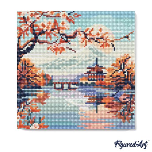 Mini diamantové malování - FUJI NAD JEZEREM bez rámu 25 x 25cm - DP-SFA303-13.jpg