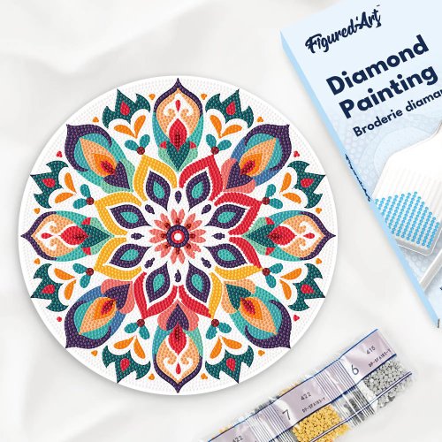 Diamantové malování na dřevu - Mandala