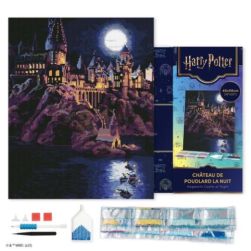Diamantové malování - HARRY POTTER - BRADAVICKÝ HRAD 40 x 50 cm na rámu
