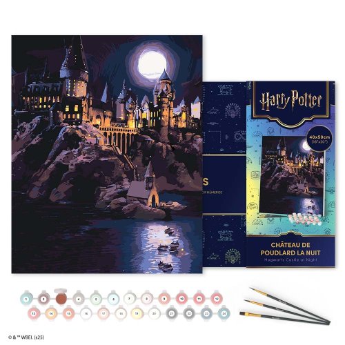 Malování podle čísel - HARRY POTTER - BRADAVICKÝ HRAD V NOCI 40 x 50 cm na rámu