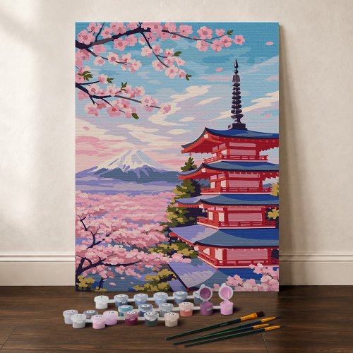 Malování podle čísel - PAGODA U FUDŽI 24.5 x 32.5 cm - GFA006_2.jpg