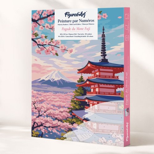 Malování podle čísel - PAGODA U FUDŽI 24.5 x 32.5 cm