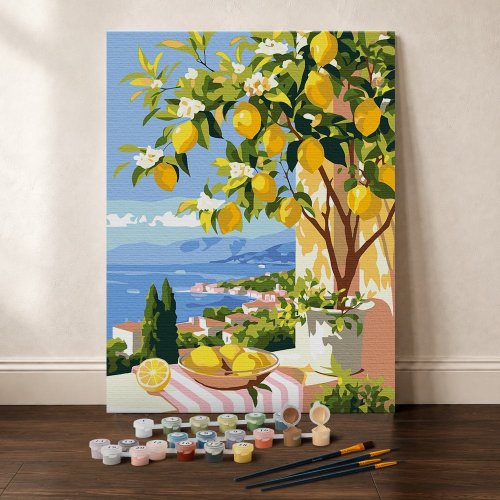 Malování podle čísel - CITRONÍK NA OKNĚ 24.5 x 32.5 cm